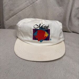 Vintage 80’s Maui Hawaii Vacation Trucker White Hat